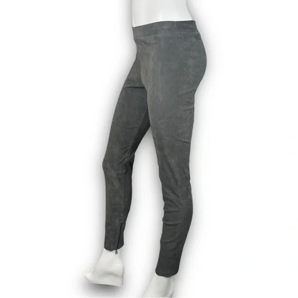 VINCE Suede Ankle Zip Leggings Genuine Lamb Leather Moto Bikercore Boho Western - Picture 7 of 16